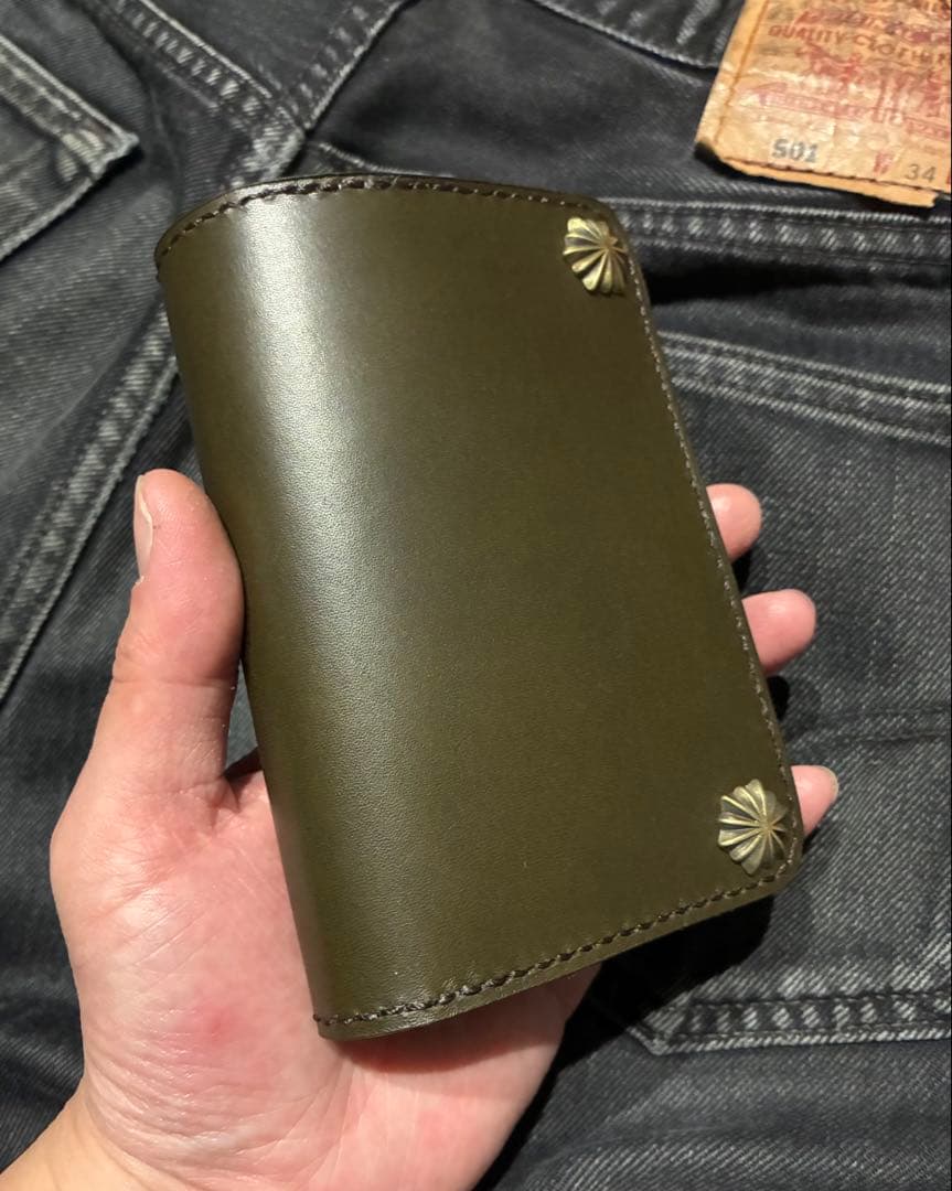 トラッカーウォレット　ミドル　ミリタリーカーキ　ブルガロ　※小判カン無料