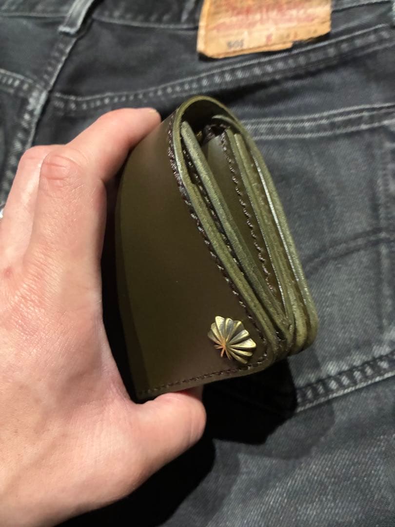 トラッカーウォレット　ミドル　ミリタリーカーキ　ブルガロ　※小判カン無料