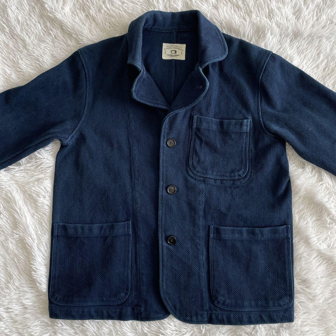 入手困難!!! 高級藍染 刺子 ジャケット ブルゾン ネイビー L コットン
