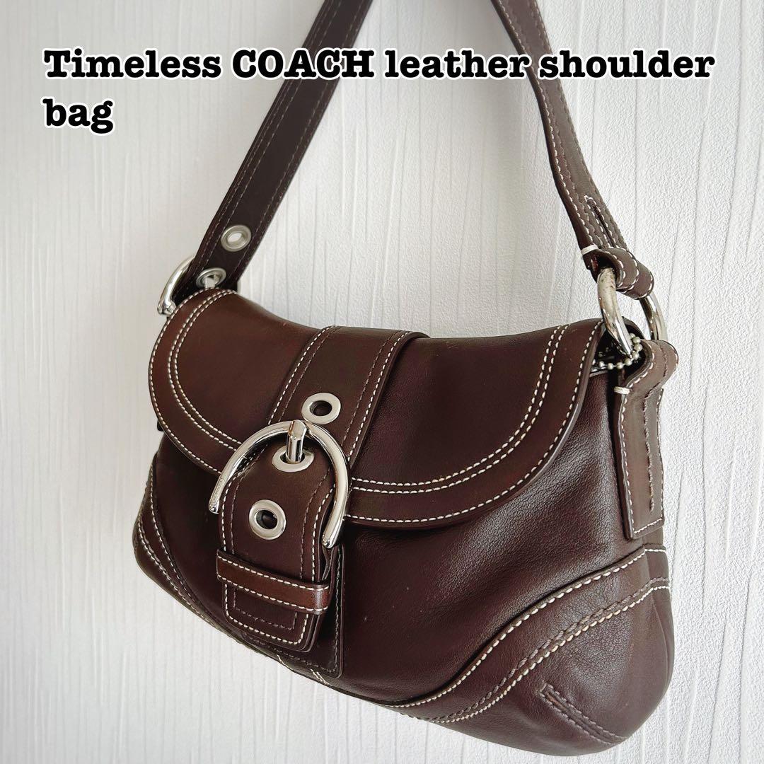 コーチ ソーホー ワンショルダーバッグ オールレザー ブラウン Y2K