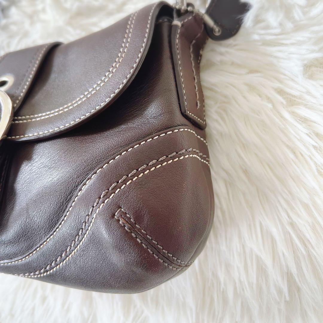 コーチ ソーホー ワンショルダーバッグ オールレザー ブラウン Y2K