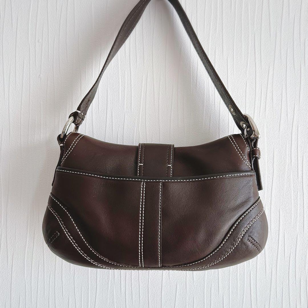 コーチ ソーホー ワンショルダーバッグ オールレザー ブラウン Y2K