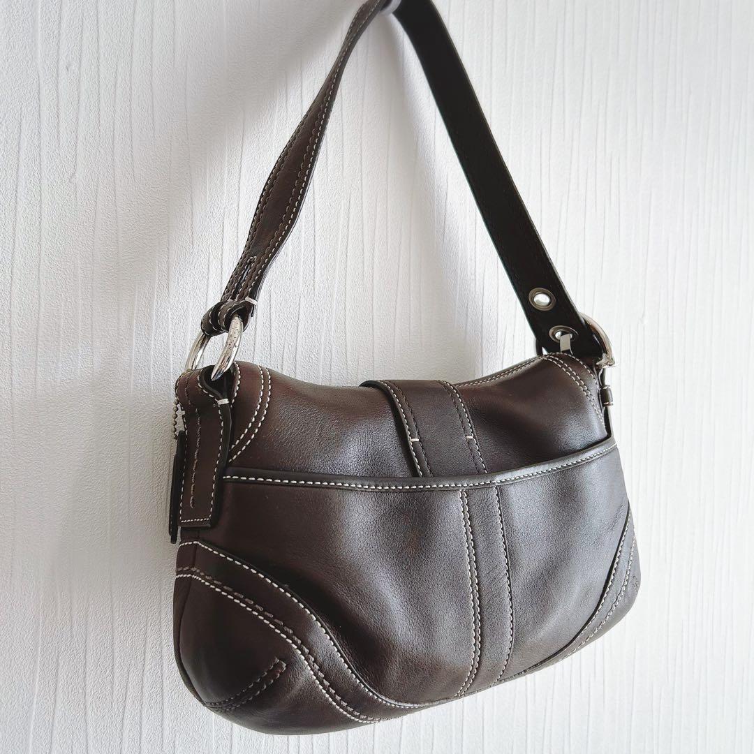 コーチ ソーホー ワンショルダーバッグ オールレザー ブラウン Y2K