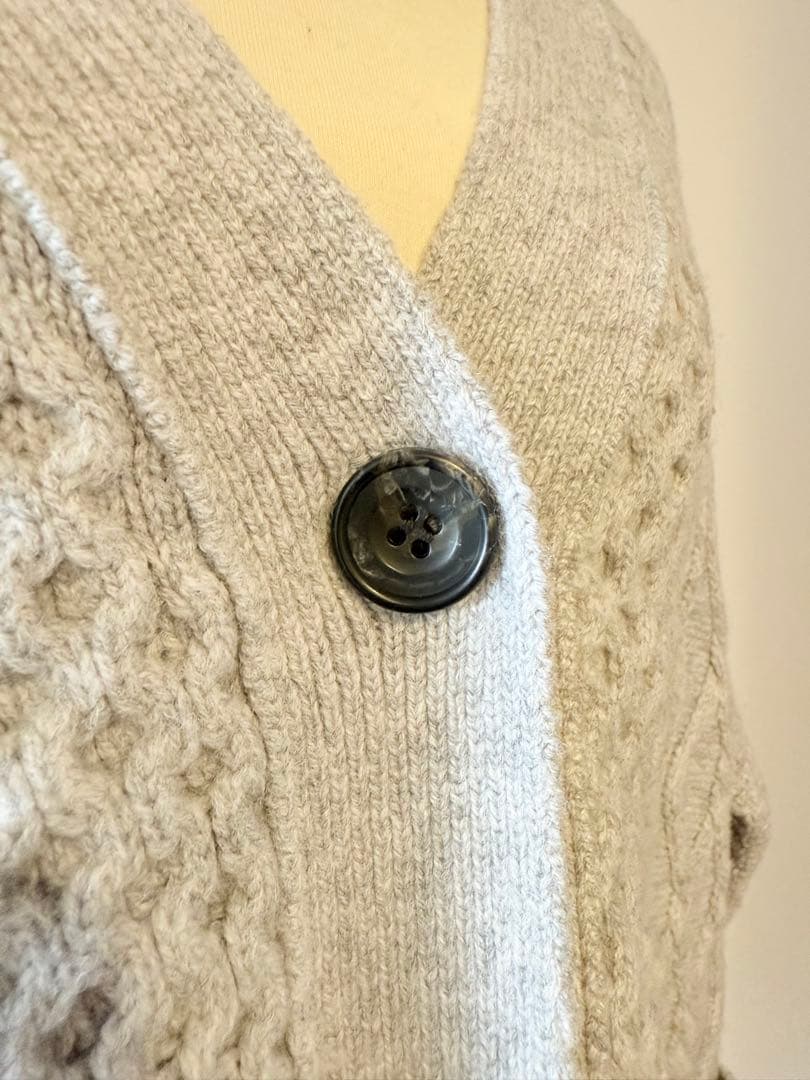 23区 ウールカシミヤ アランパターン カーディガン