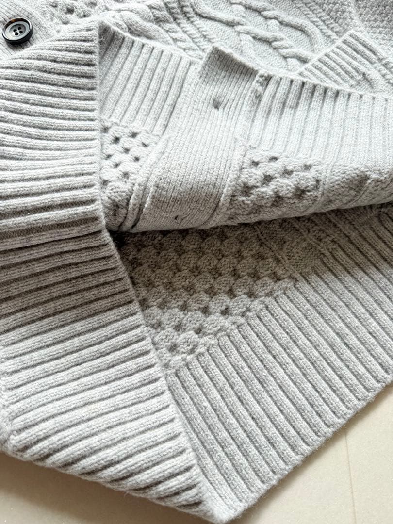 23区 ウールカシミヤ アランパターン カーディガン