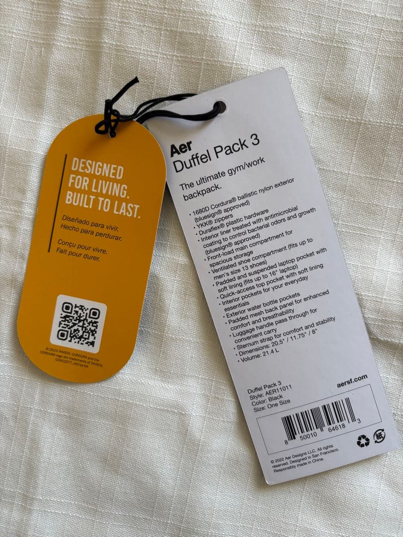 【極美品】Aer Duffel Pack 3 黒 2回のみ使用