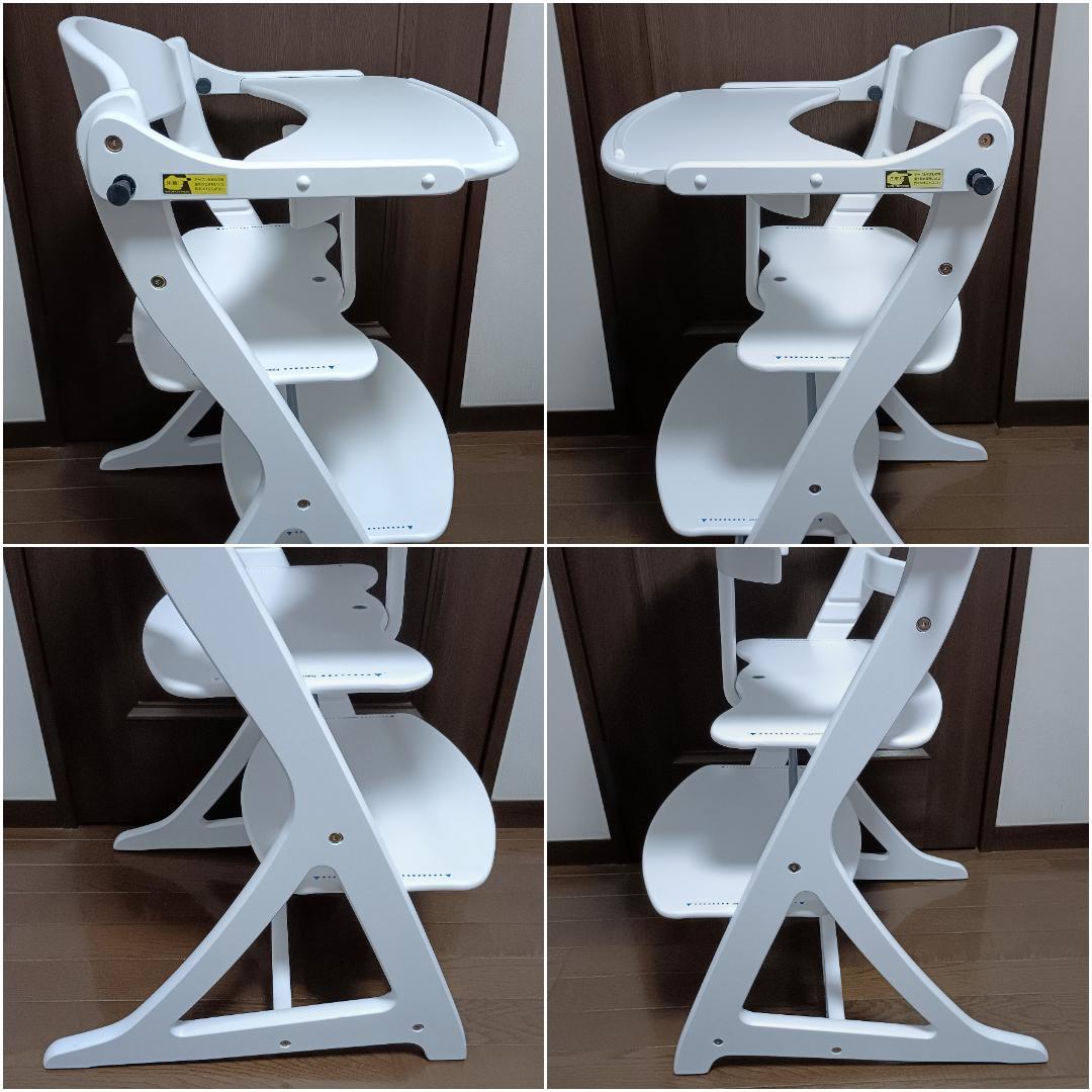 yamatoya 大和屋 すくすくチェアプラス テーブル＆ガード付 ホワイト