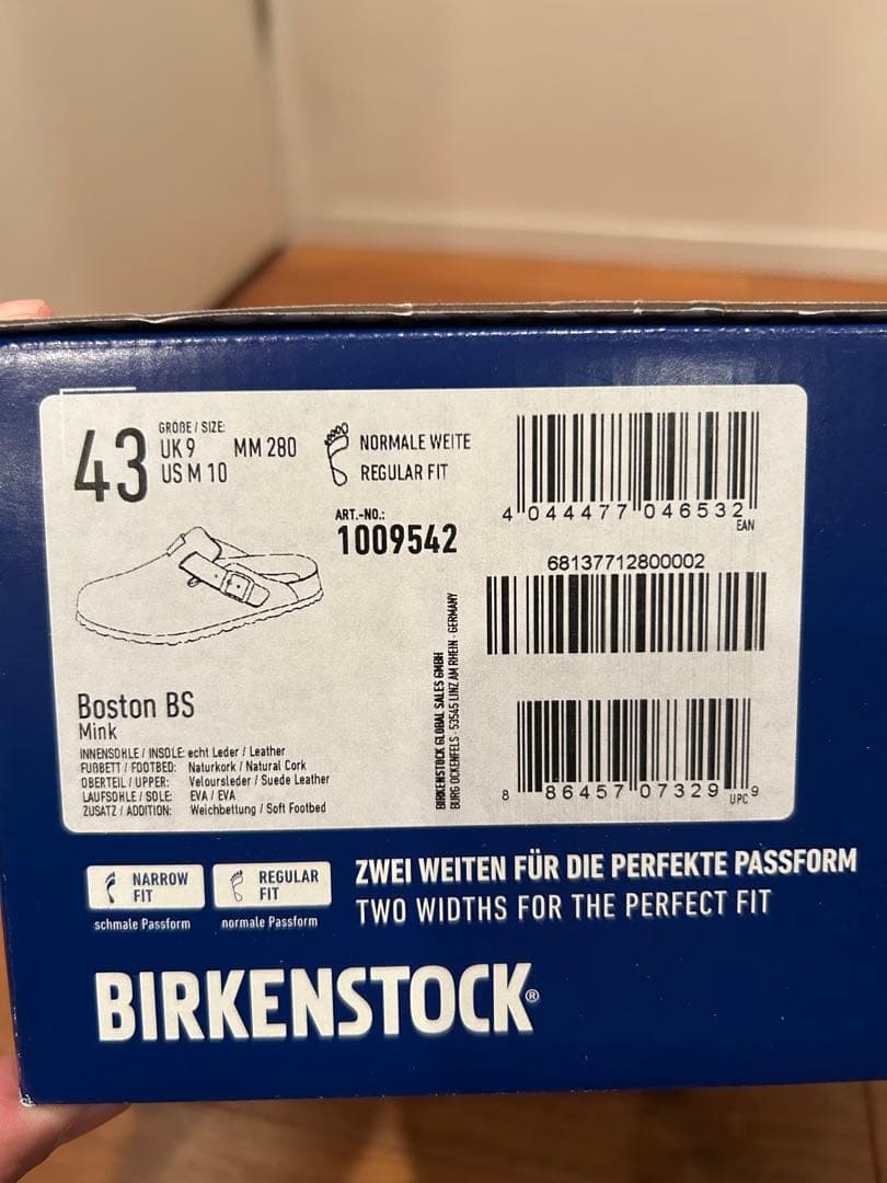 国内正規品BIRKENSTOCK BOSTON MINKスエード 43