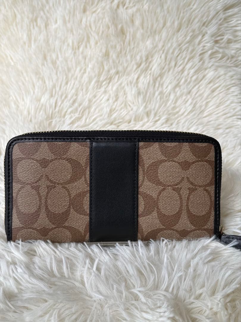 【正規品】COACHシグネチャー ラウンドファスナー長財布 F54630