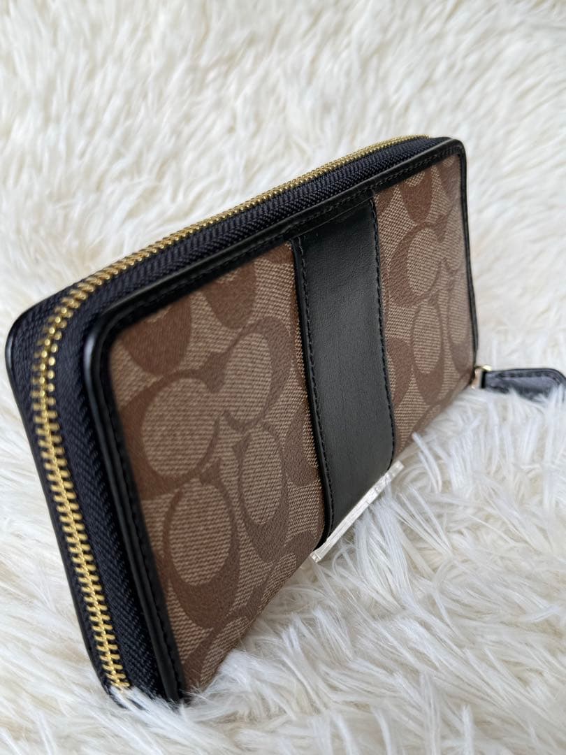 【正規品】COACHシグネチャー ラウンドファスナー長財布 F54630