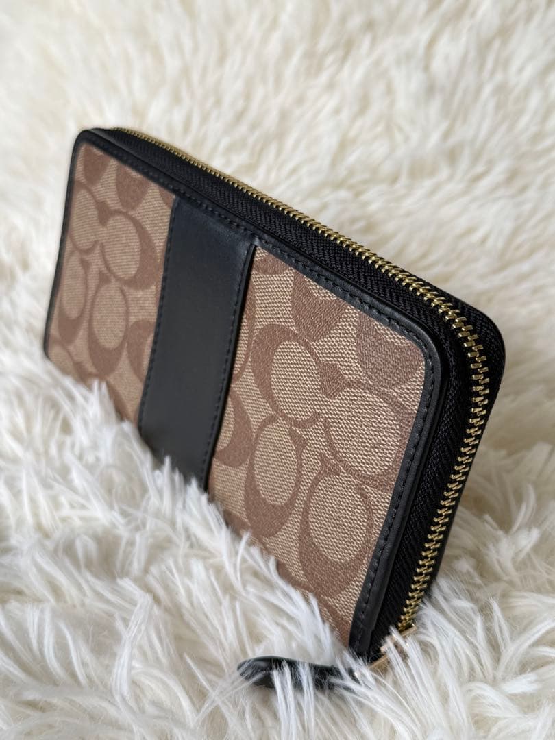 【正規品】COACHシグネチャー ラウンドファスナー長財布 F54630