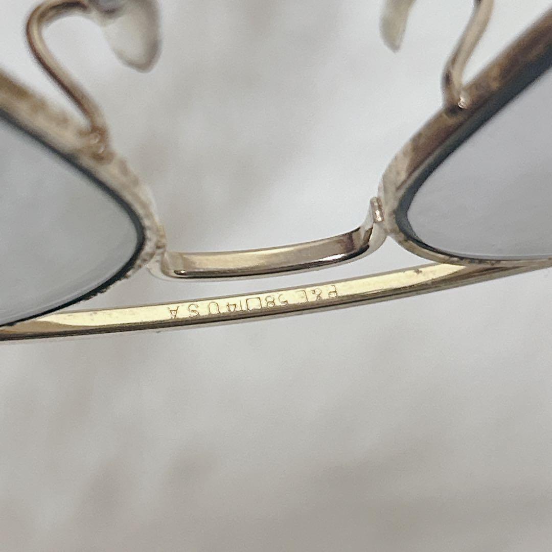 【美品】B&L RAYBAN AVIATOR 58□14 USA ゴールド