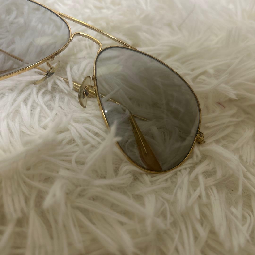 【美品】B&L RAYBAN AVIATOR 58□14 USA ゴールド