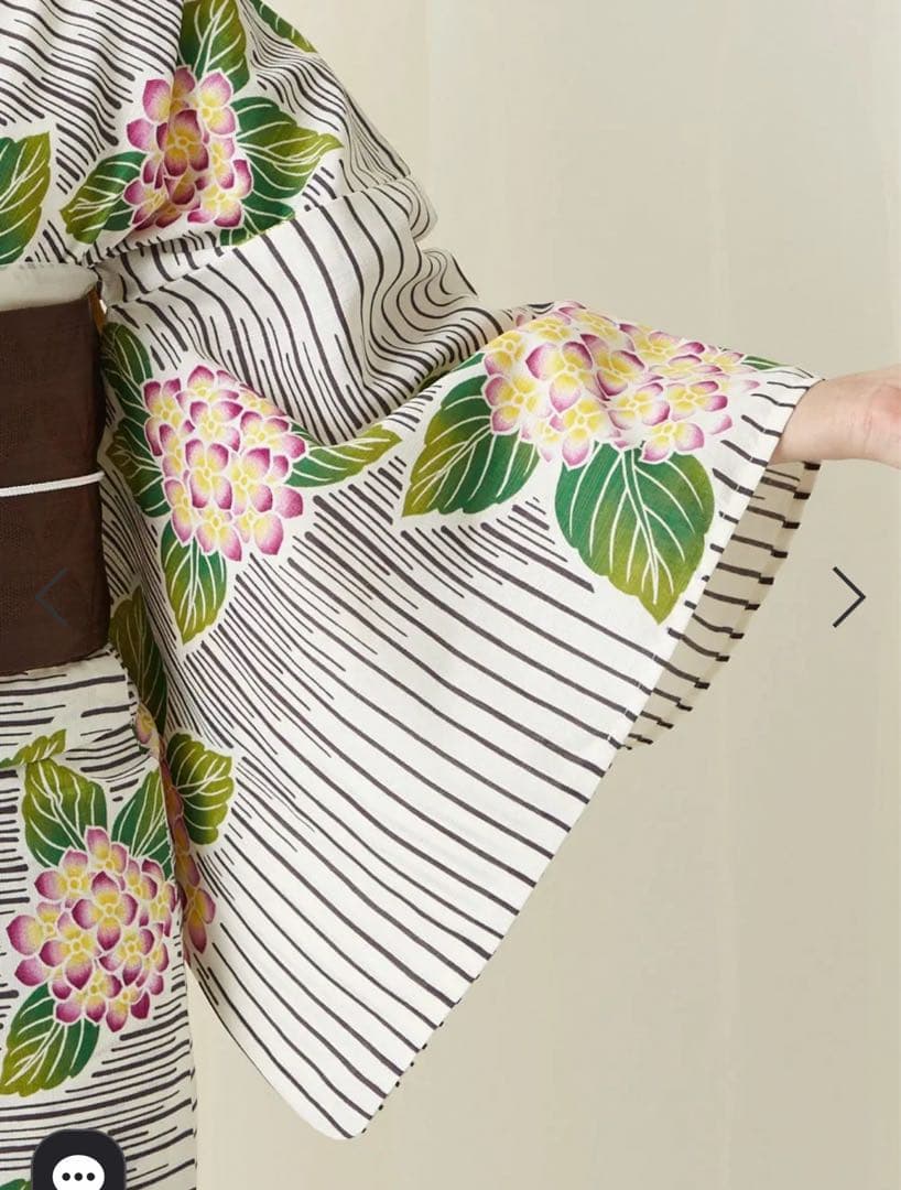 今季ふりふ 浴衣単品「あじさいボーダー」美品