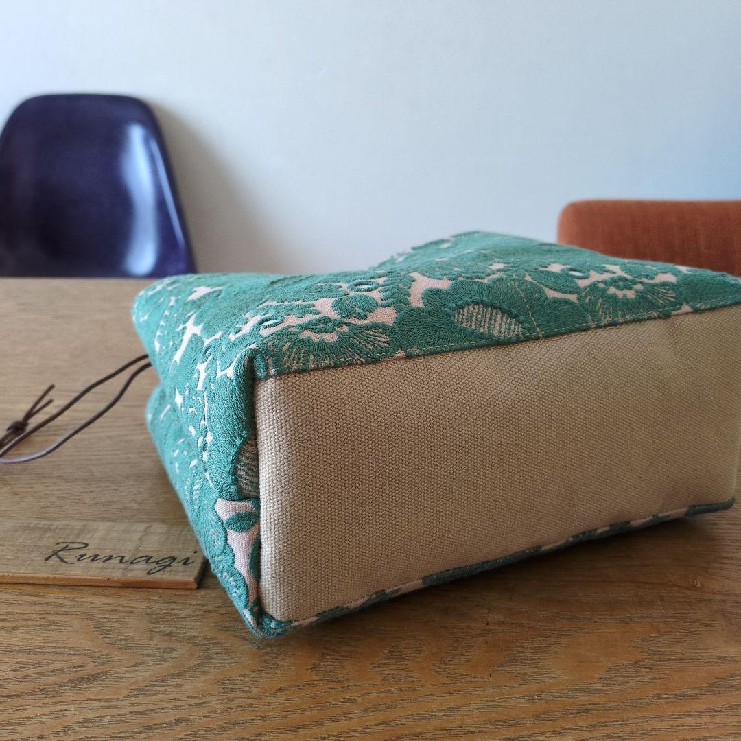 【1570】あおりポケットの巾着バッグ＊ミナペルホネン