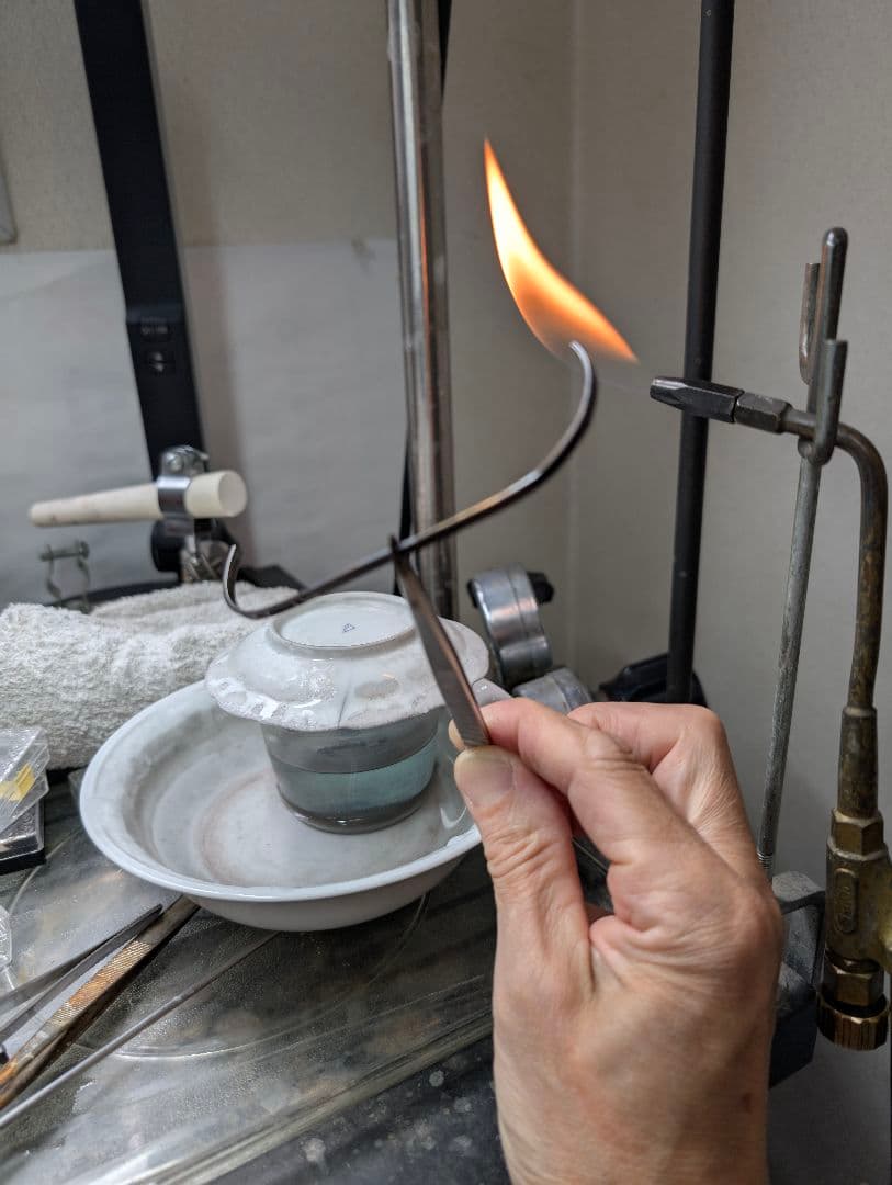 K18ハンドメイドバングル 約8.1g