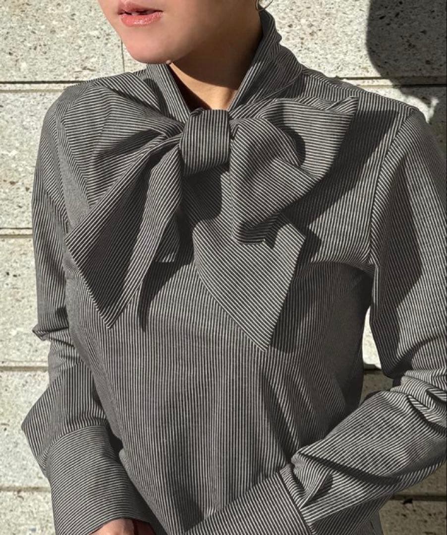 JENNE ジェンヌ　日本製ブラウス見えカットソー リボン