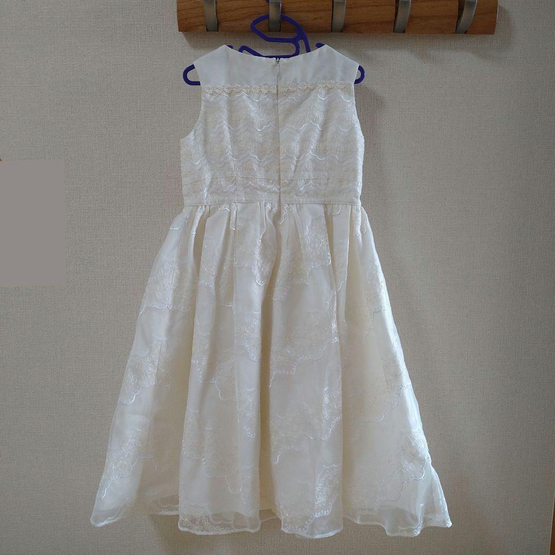 専用　美品　トッカバンビーニ　ドレス　 刺繍　アイボリー　120　クロスリボン