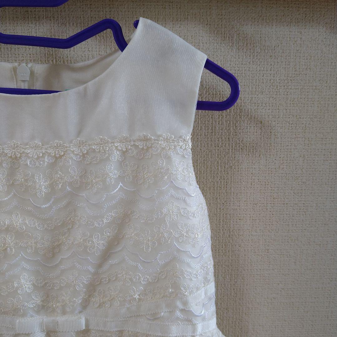 専用　美品　トッカバンビーニ　ドレス　 刺繍　アイボリー　120　クロスリボン