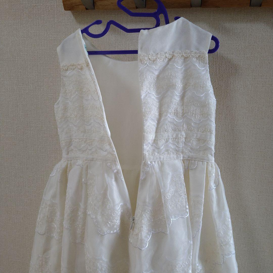 専用　美品　トッカバンビーニ　ドレス　 刺繍　アイボリー　120　クロスリボン