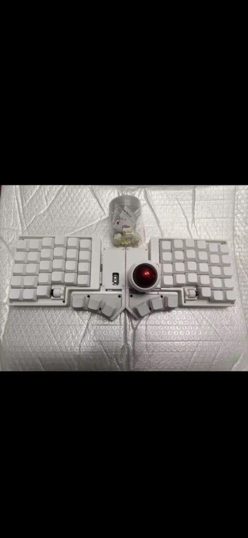 角度調整可能 自作分割キーボード ロータリーノブ2箇所 人間工学 トラックボール