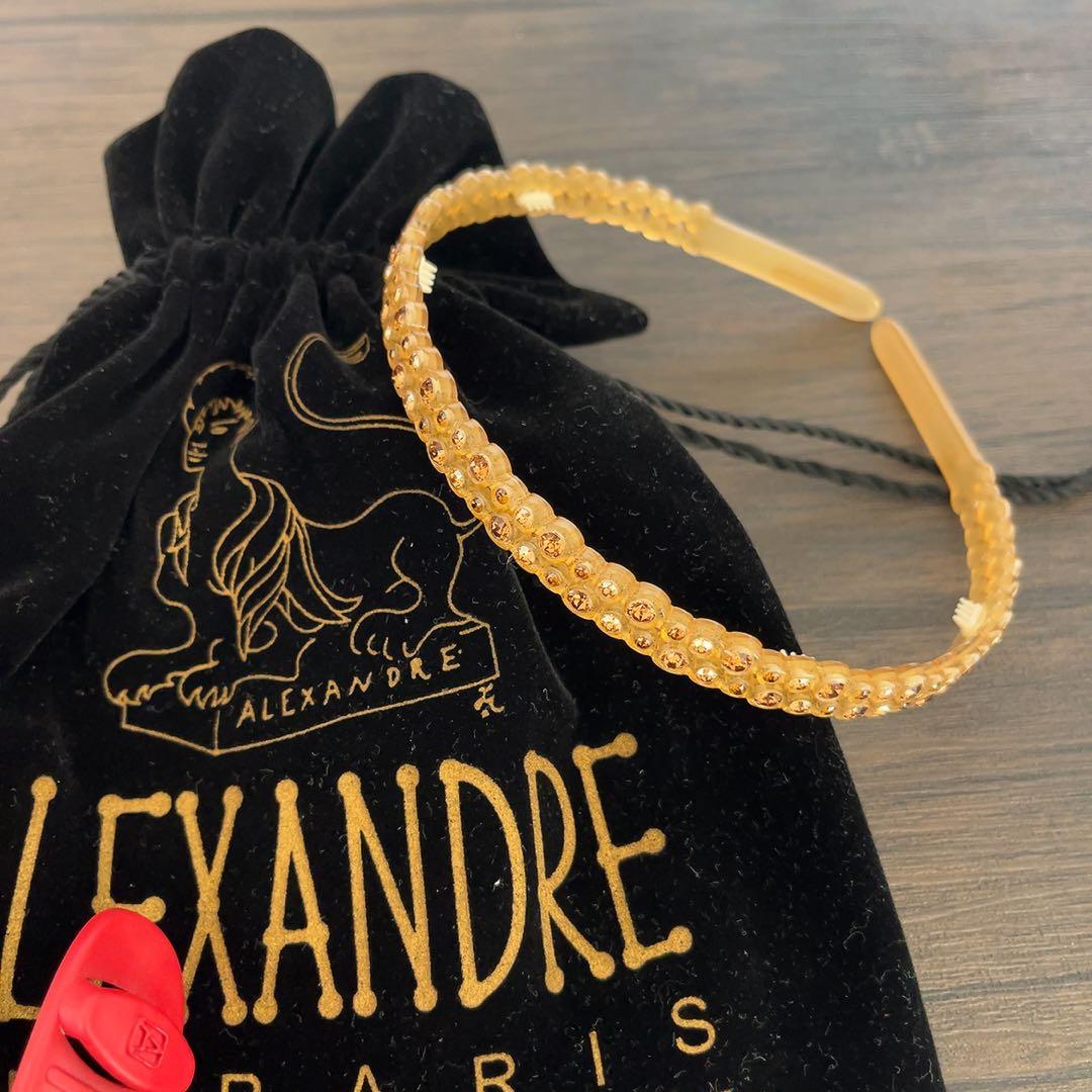 美品　アレクサンドルドゥパリ　カチューシャ　保存袋付き　ラインストーン　ゴールド
