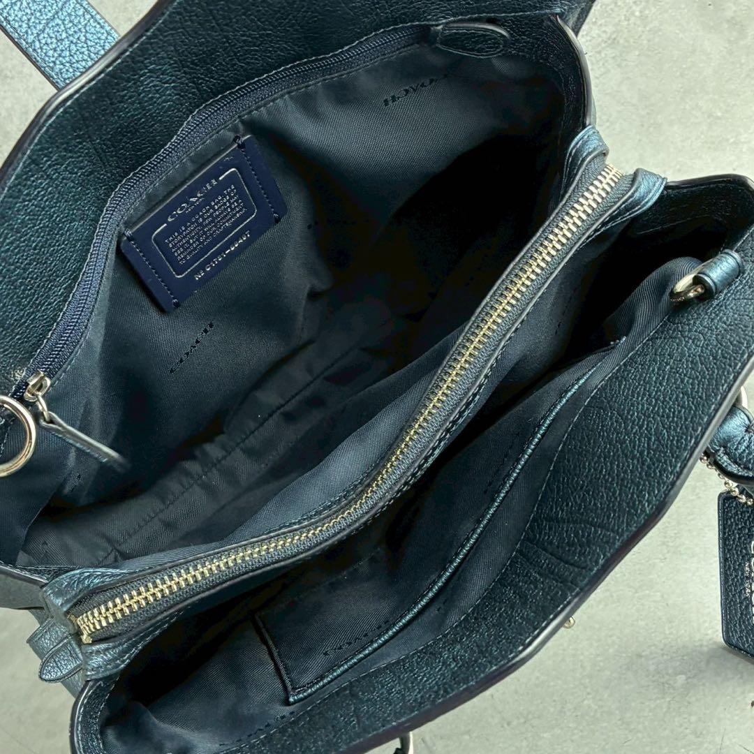 極美品✨コーチ 2way ハンド ショルダーバッグ オールレザー 本革 スタッズ