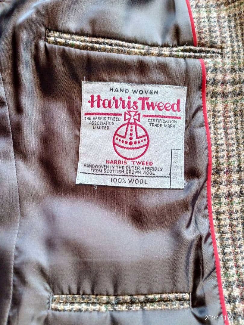 ジェイプレス Harris Tweed チェック柄 テーラードジャケット