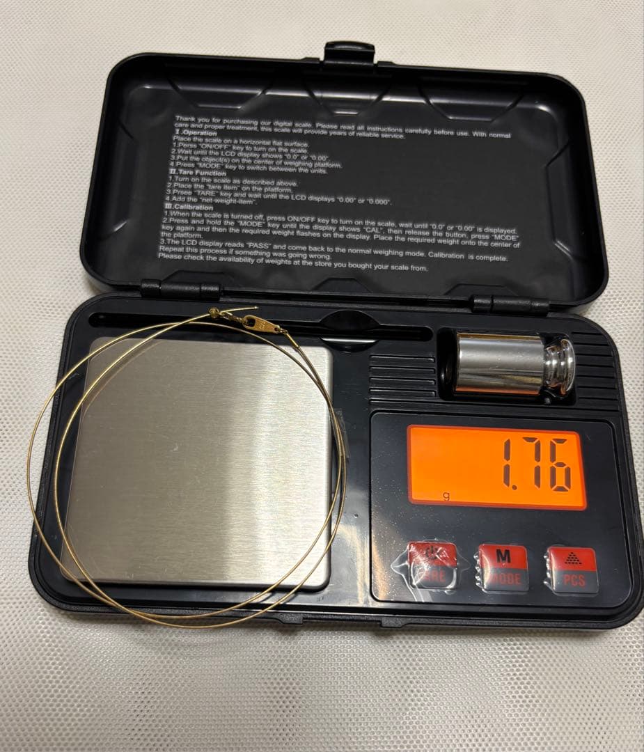 GSTVK18 YGオメガネックレス形状記憶❣️最終値下げ‼️約1.76g