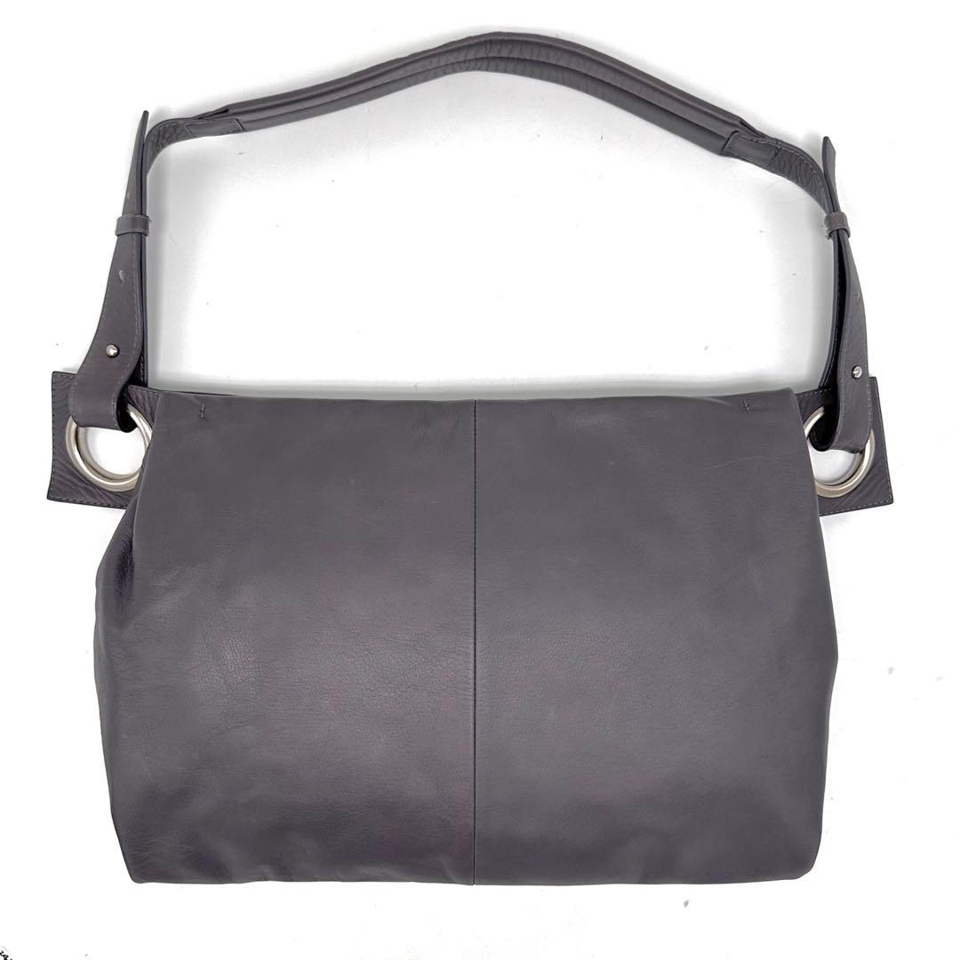 kawa-kawa ハトメ ボディバッグ Lサイズ レザー 赤みがかったグレー