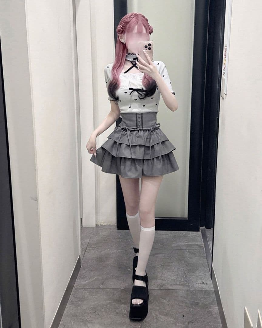 希少レア ミシェルマカロン ティアードフリルスカート新品未使用未開封XSサイズ