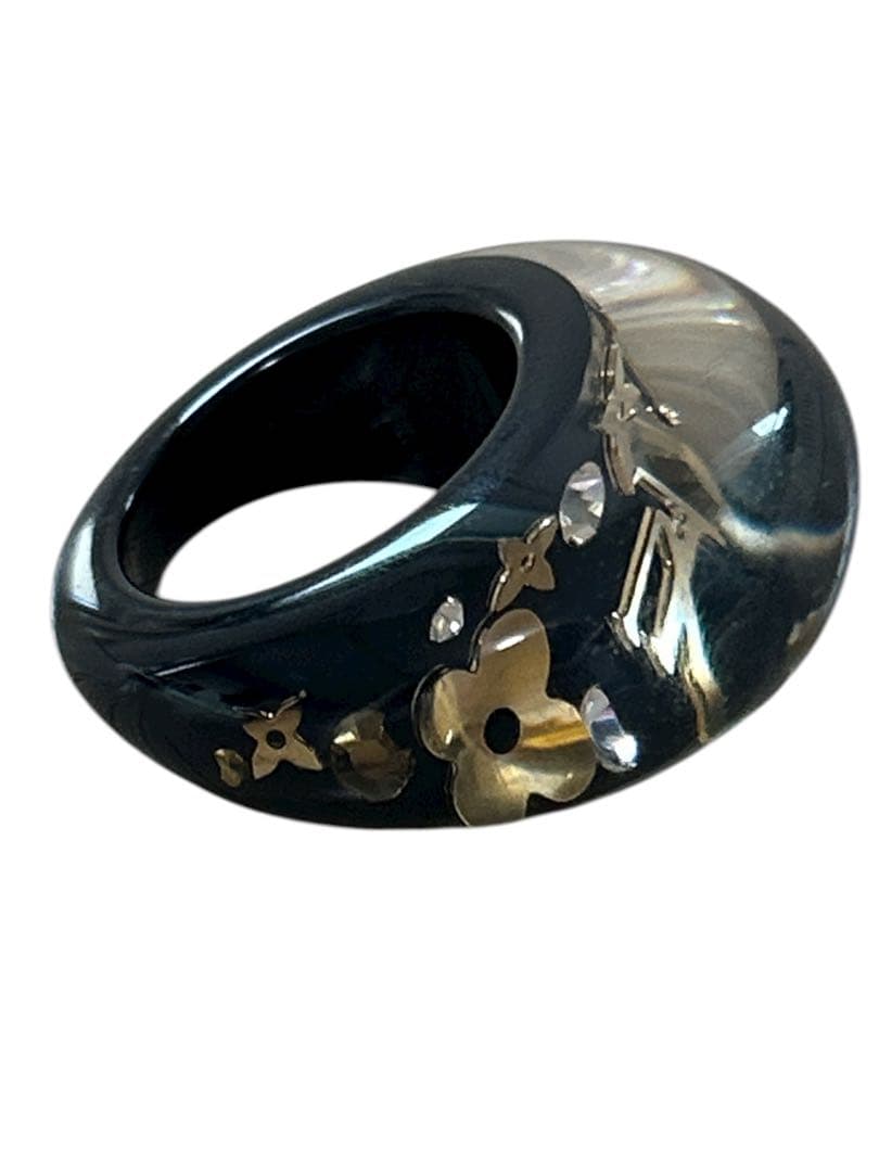 Louis Vuitton ルイヴィトン バングル ブラック×ゴールドMサイズ