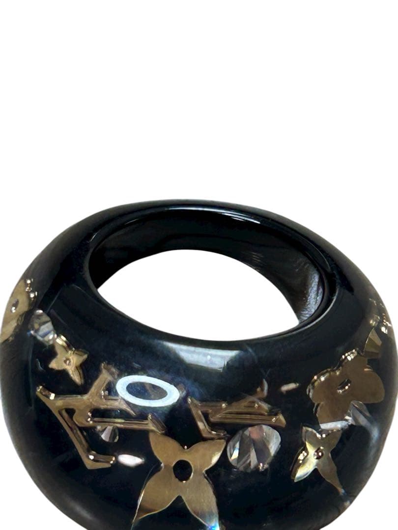 Louis Vuitton ルイヴィトン バングル ブラック×ゴールドMサイズ