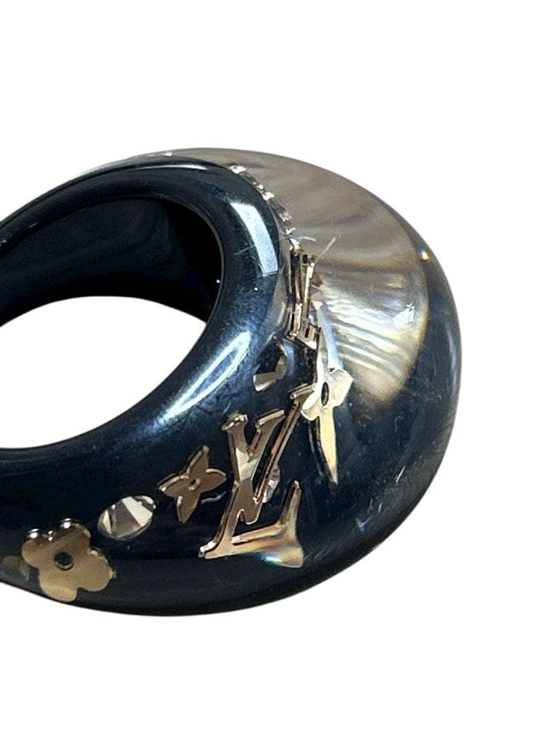 Louis Vuitton ルイヴィトン バングル ブラック×ゴールドMサイズ