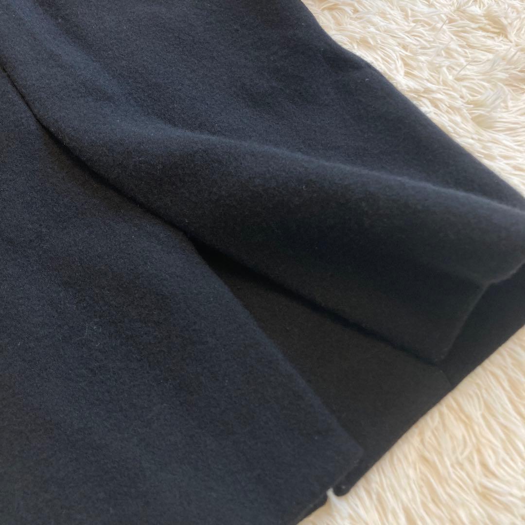 anuans ファートリムコクーンコート　ブラック