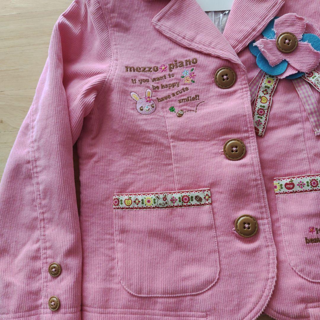 ★新品タグ付き　mezzo piano ピンクコーデュロイジャケット　120