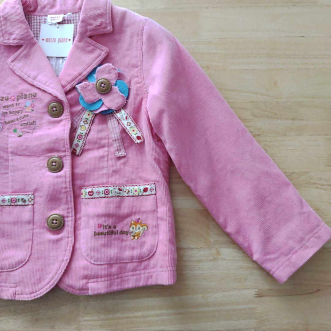 ★新品タグ付き　mezzo piano ピンクコーデュロイジャケット　120