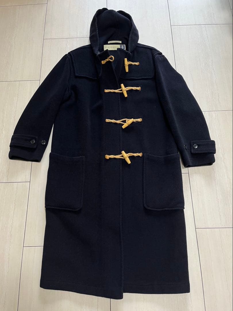 【美品】グローバーオール ヘリンボーン ダッフルコート　S サイズ大きめMも可