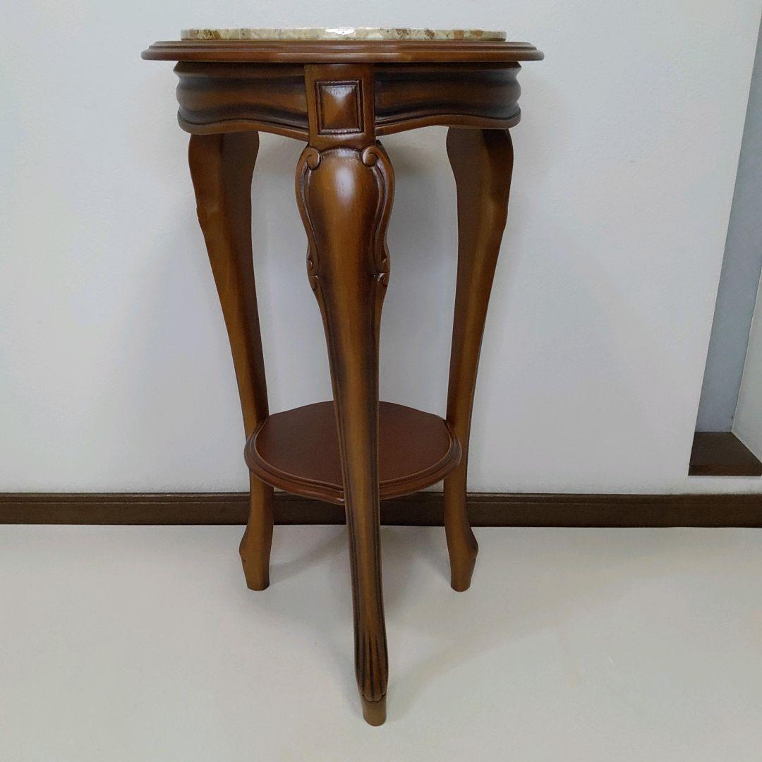 希少 美品 大理石調 サイドテーブル コンソールテーブル 花台 猫脚 送料無料