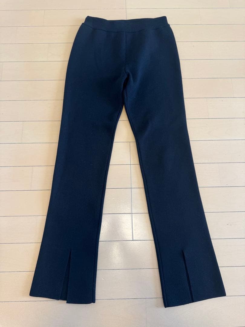 【 R'IAM PLAGE】スリットニットパンツ　36サイズ　クロ