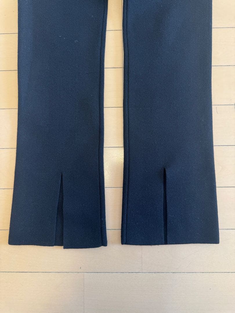 【 R'IAM PLAGE】スリットニットパンツ　36サイズ　クロ