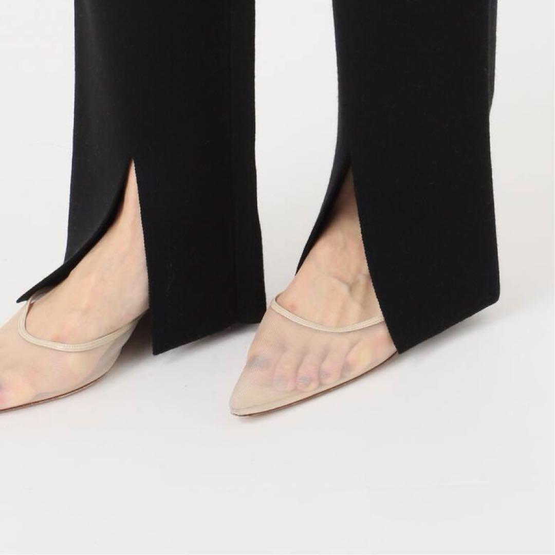 【 R'IAM PLAGE】スリットニットパンツ　36サイズ　クロ