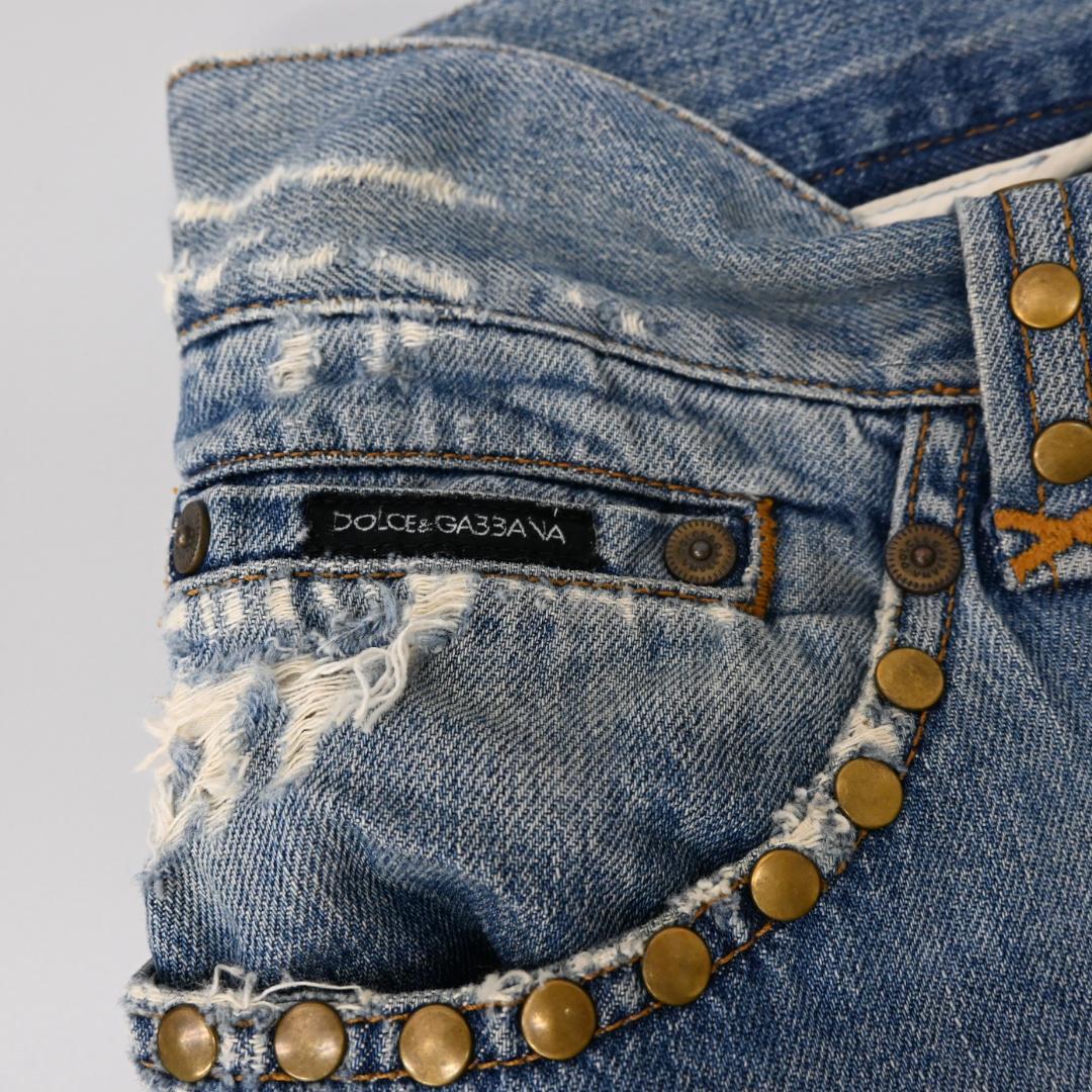 ■ DOLCE&GABBANA スタッズ Y2K 虎刺繍 ジーンズ 48286*