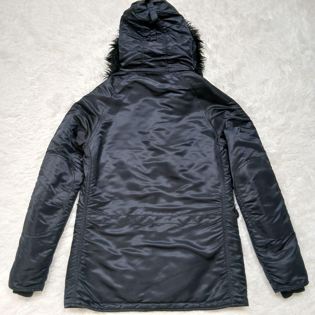 極美品　ローデッド　ミリタリーダウンジャケット 日本製　ファー付き　黒　Lサイズ