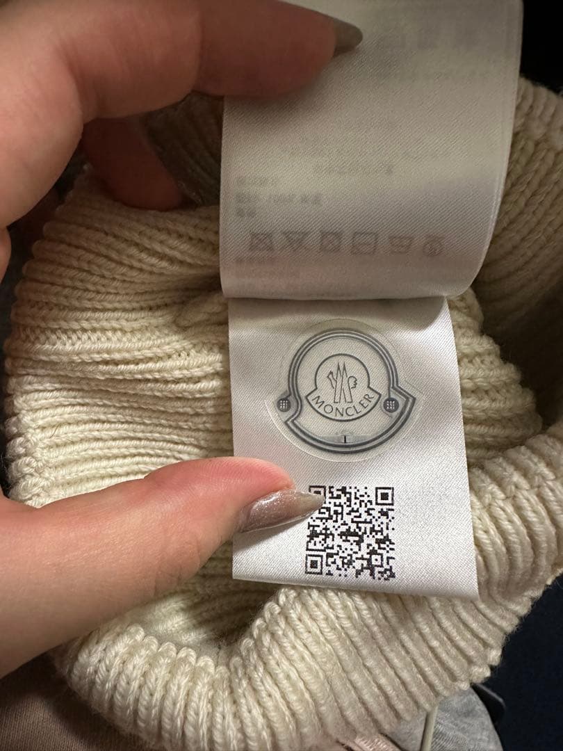 MONCLER ホワイトニット帽 ‼️ICE‼️