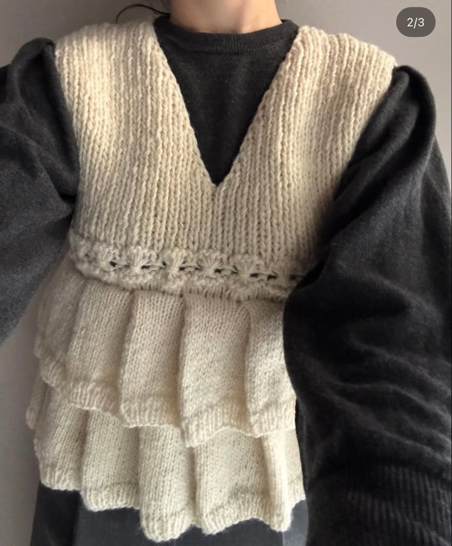 crinkle crinkle crinkleニットフリルベスト