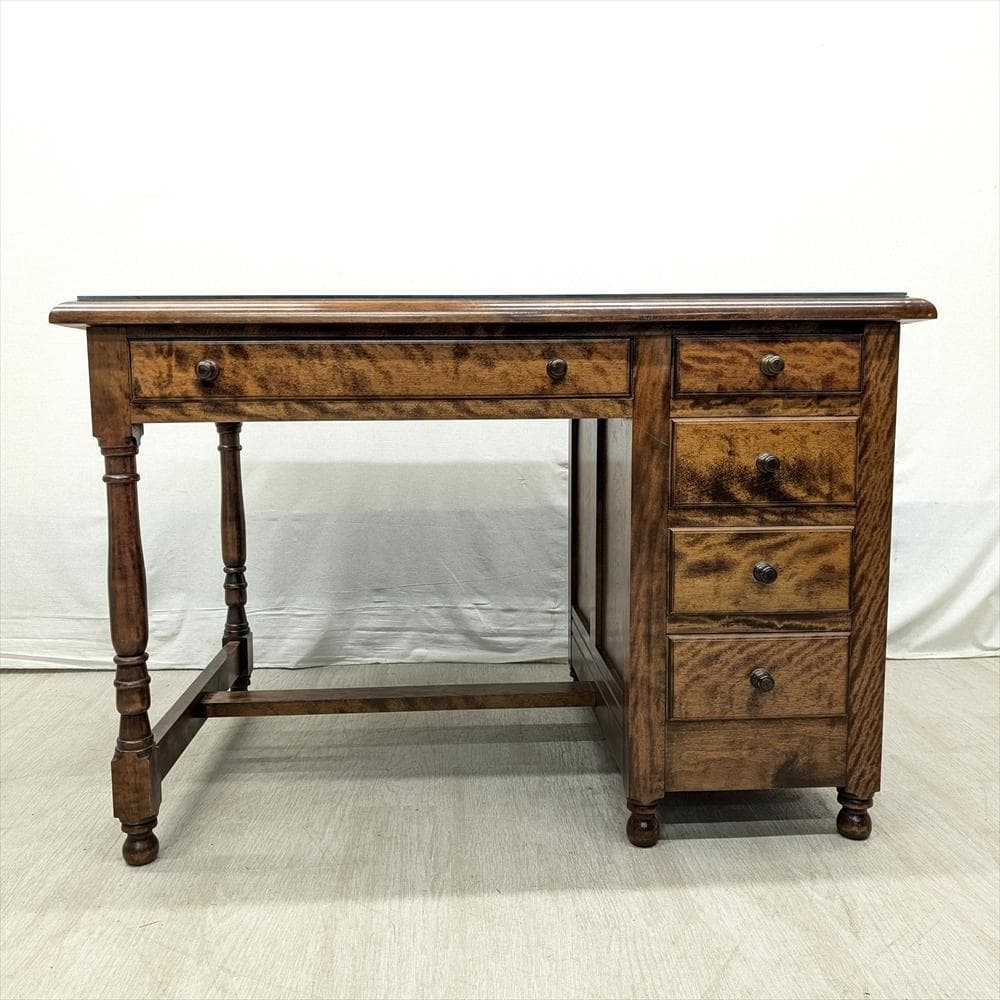 九州民芸家具　樺 カバ材　無垢　片袖デスク　書斎デスク　机　デスク　学習机