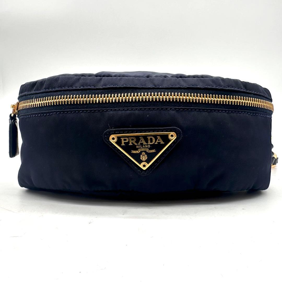 ✨極美品・ギャランティ付✨プラダ チェーンウエストバッグ 三角ロゴ ナイロン