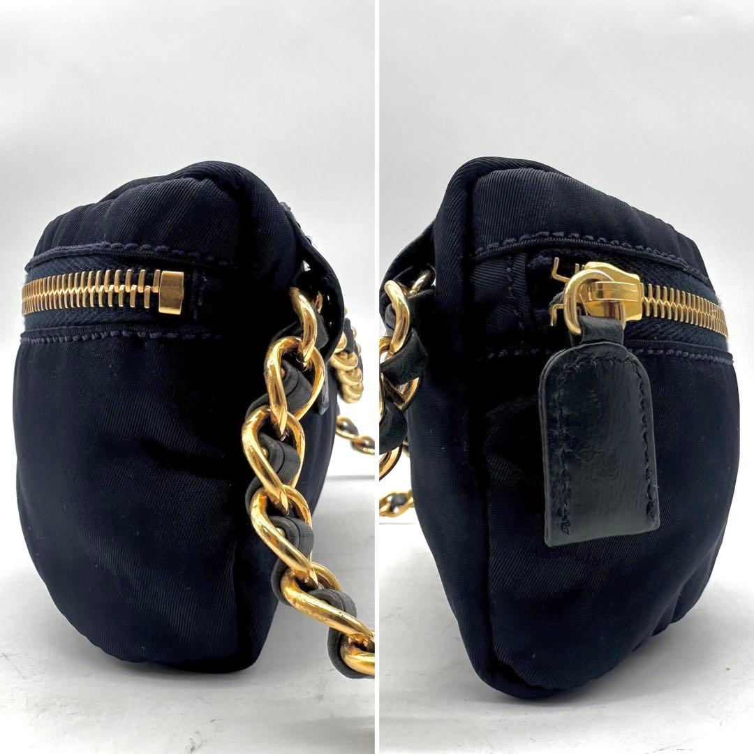 ✨極美品・ギャランティ付✨プラダ チェーンウエストバッグ 三角ロゴ ナイロン