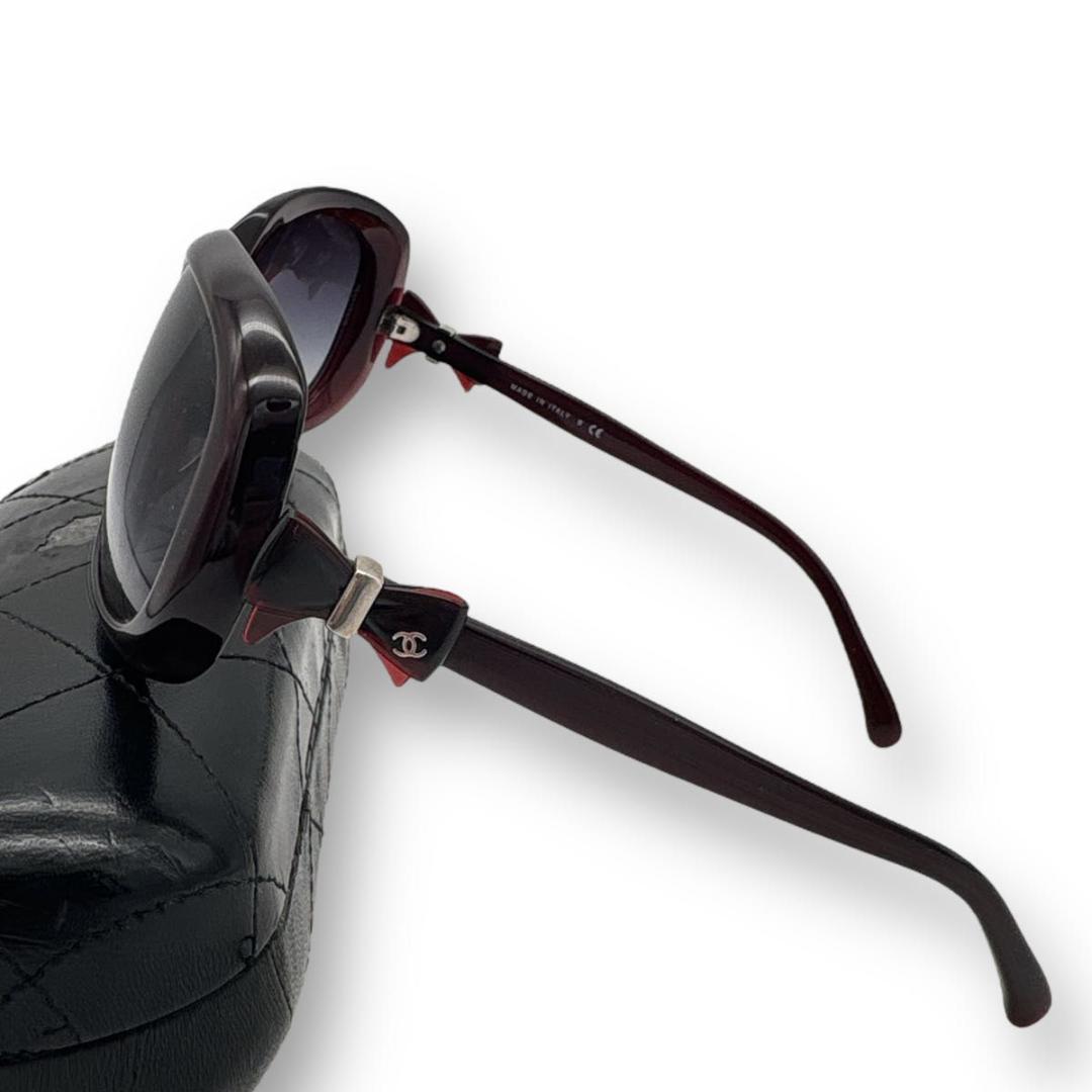 【美品】CHANEL サングラス　リボン ボルドー ケース 箱無し値下げ品